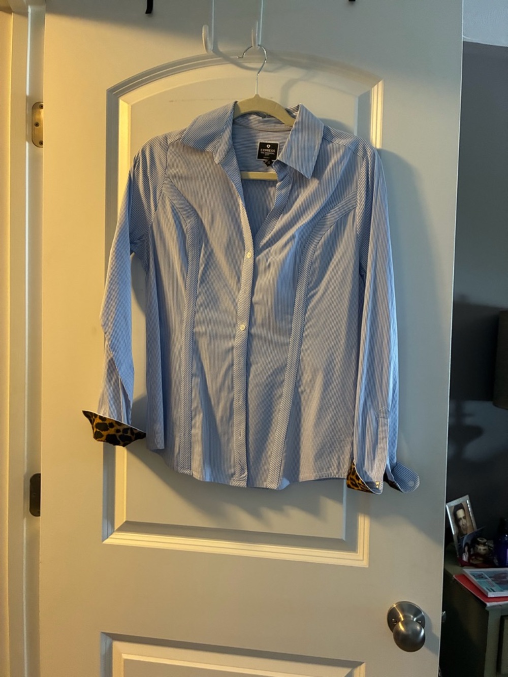 Express Blue Pinstripe Button-Down Shirt